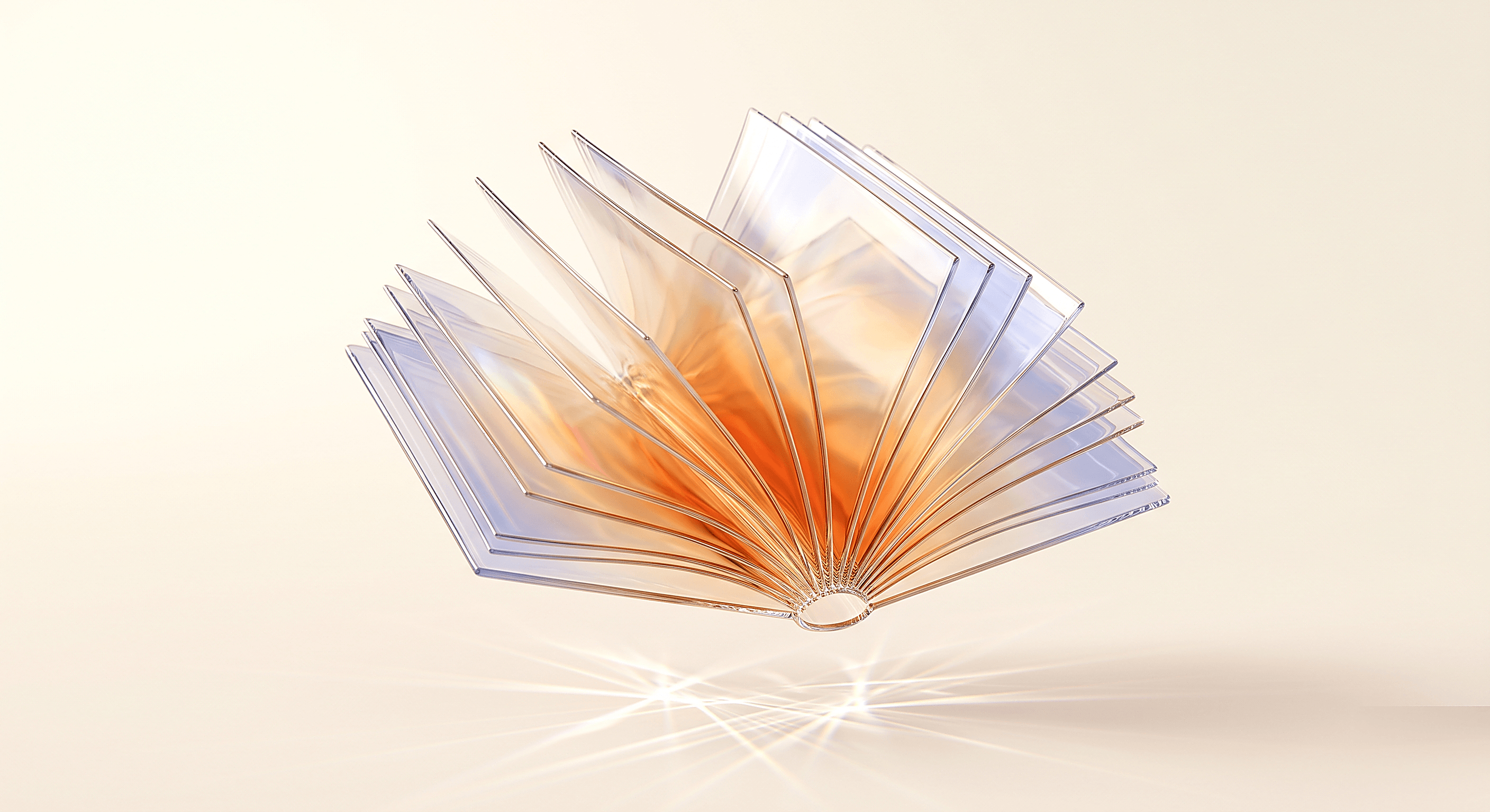Glass open book